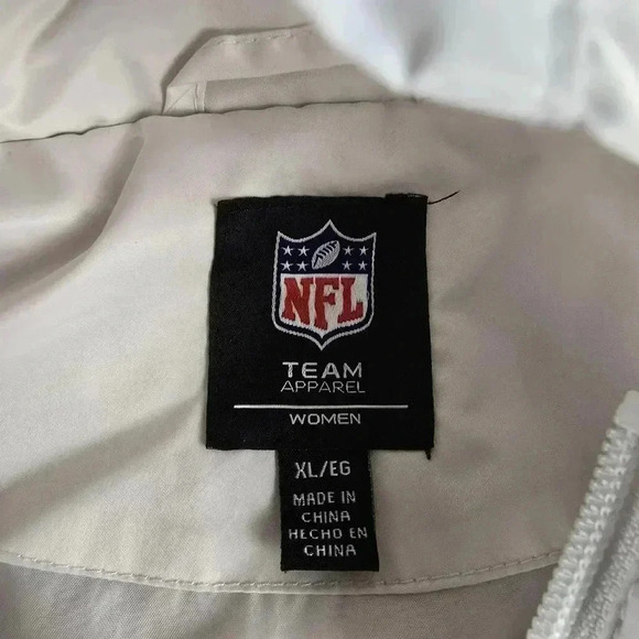 NFL Apparel Windbreaker jacket Raiders full zip Sz XL Womens Black White - Picture 4 of 6